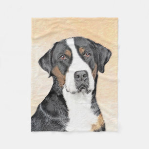 Greater Swiss Mountain Hunde Malerei - Originelle Fleecedecke