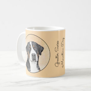 Greater Swiss Mountain Hunde Malerei - Originelle  Kaffeetasse