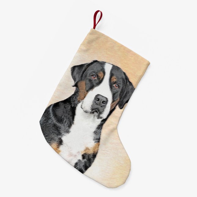 Greater Swiss Mountain Hunde Malerei - Originelle  Kleiner Weihnachtsstrumpf (Vorderansicht (hängend))