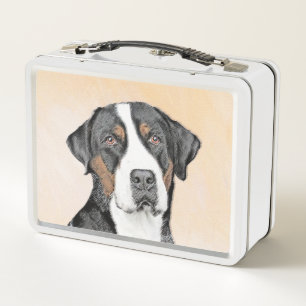 Greater Swiss Mountain Hunde Malerei - Originelle Metall Brotdose