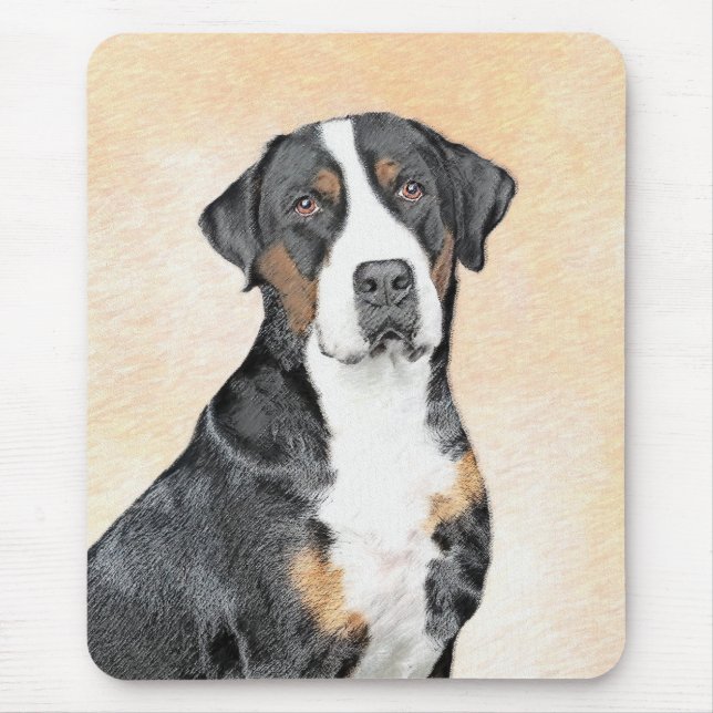Greater Swiss Mountain Hunde Malerei - Originelle  Mousepad (Vorne)
