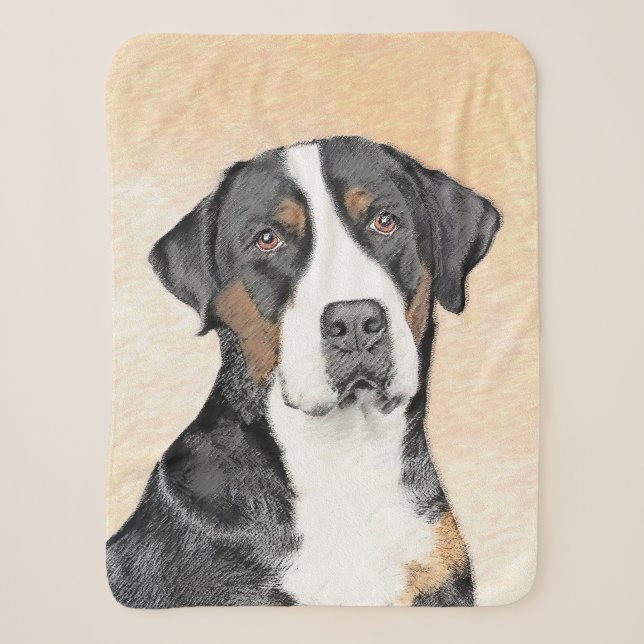 Greater Swiss Mountain Hunde Malerei - Originelle  Sherpadecke (Vorderseite)