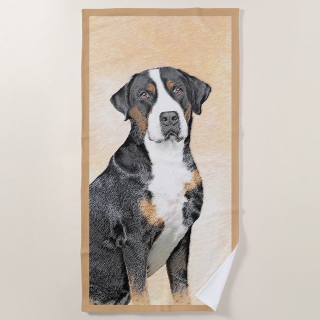 Greater Swiss Mountain Hunde Malerei - Originelle  Strandtuch (Vorderseite)