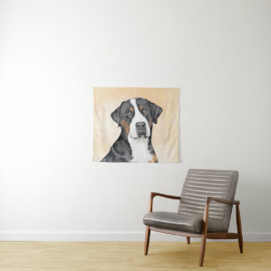 Greater Swiss Mountain Hunde Malerei - Originelle  Wandteppich
