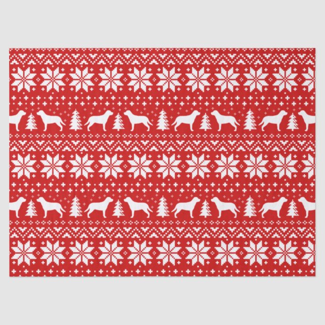 Greater Swiss Mountain Hunde Weihnachtsmuster Rot Seidenpapier (Vorderseite)