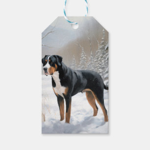 Greater Swiss Mountain Lass es schneien Weihnachte Geschenkanhänger