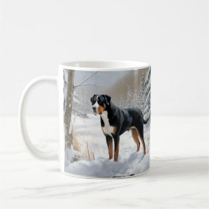 Greater Swiss Mountain Lass es schneien Weihnachte Kaffeetasse