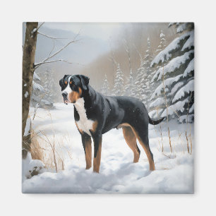 Greater Swiss Mountain Lass es schneien Weihnachte Magnet