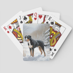 Greater Swiss Mountain Lass es schneien Weihnachte Spielkarten