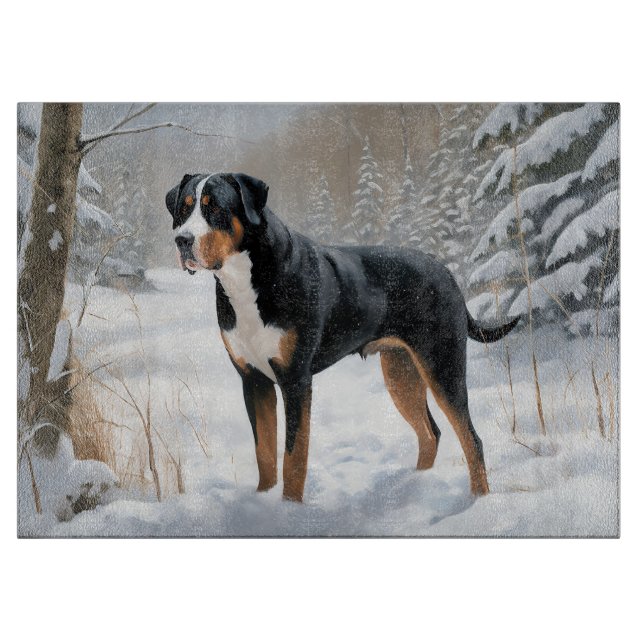 Greater Swiss Mountain Let It Snow Weihnachten Schneidebrett (Vorderseite)