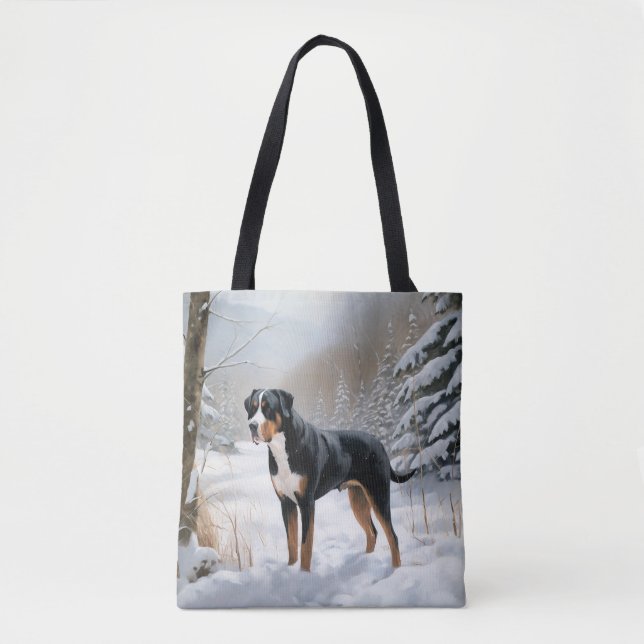 Greater Swiss Mountain Let It Snow Weihnachten Tasche (Vorderseite)