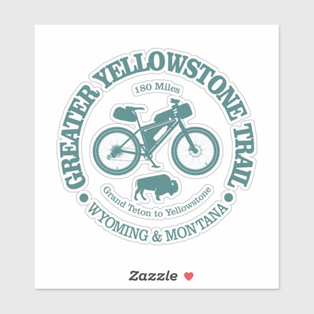 Greater Yellowstone Trail (Radfahren) Aufkleber (Blatt)