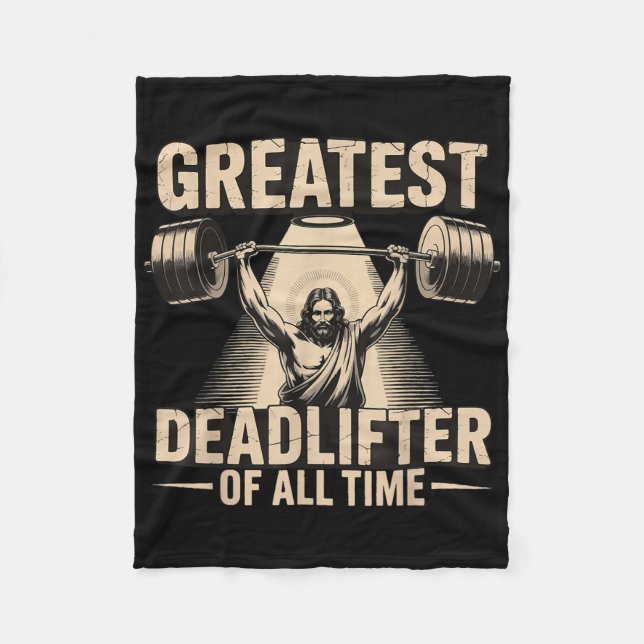 Greatest Deadlifter Of All Time Jesus  Fleecedecke (Vorderseite)