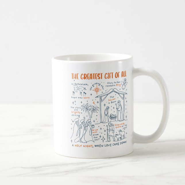 Greatest Gift Of All Christmas Birth Of Jesus Reli Kaffeetasse (Rechts)