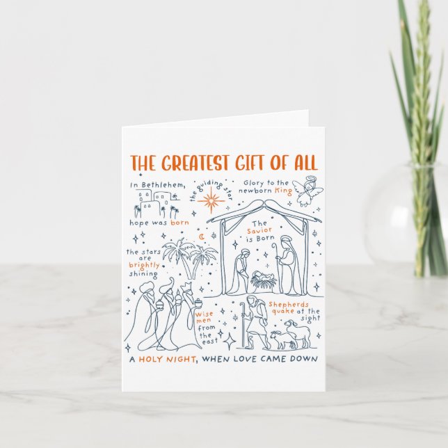 Greatest Gift Of All Christmas Birth Of Jesus Reli Karte (Vorderseite)