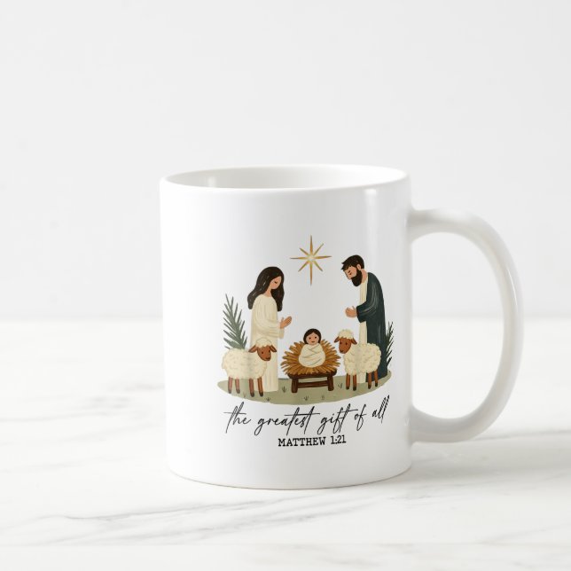 Greatest Gift Of All Nativity Scene Christian Chri Kaffeetasse (Rechts)