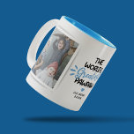 Greatest Pawpaw Father's Day 2 Photo Zweifarbige Tasse<br><div class="desc">Modern grandfather family mug featuring 2 photos for you to replace with your own,  the saying "the world's greatest pawpaw",  a blue heart,  and the kids names.</div>