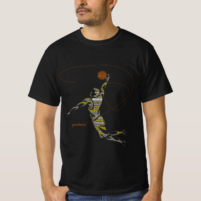 Greatness Basketball Typography Player T-Shirt – M (Vorderseite)