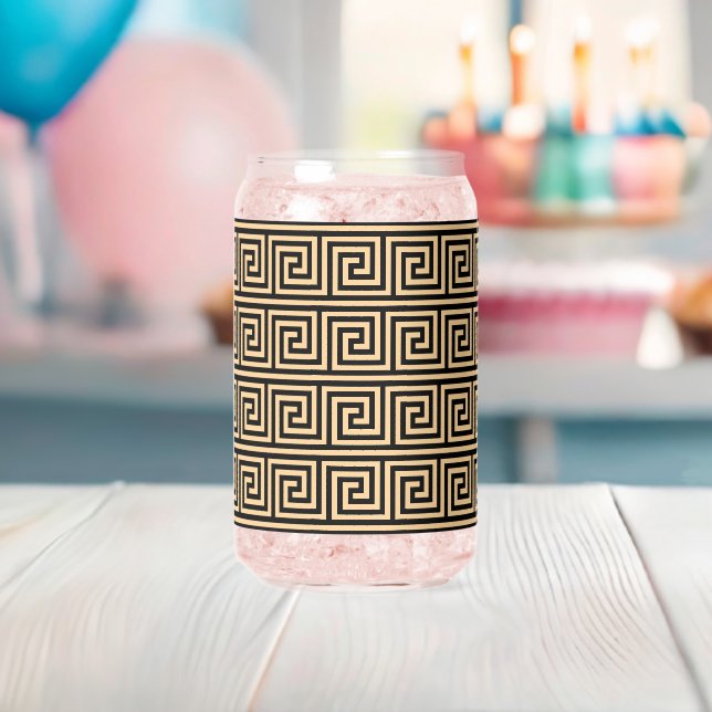 Grec Meander Carré Motif principal Brown (Insitu (Baby Shower))