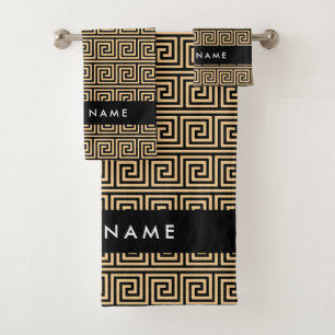 Grec Meander Key Brown, Votre Nom, Personnaliser