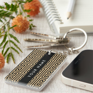 Grec Meander Key H Brown, Votre Nom, Personnaliser