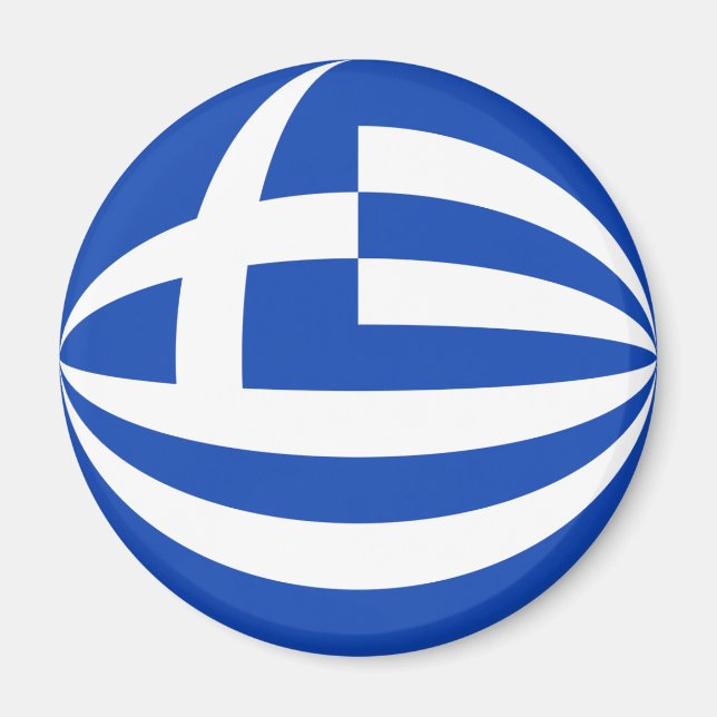 Grèce Aimant Drapeau Fisheye (Devant)
