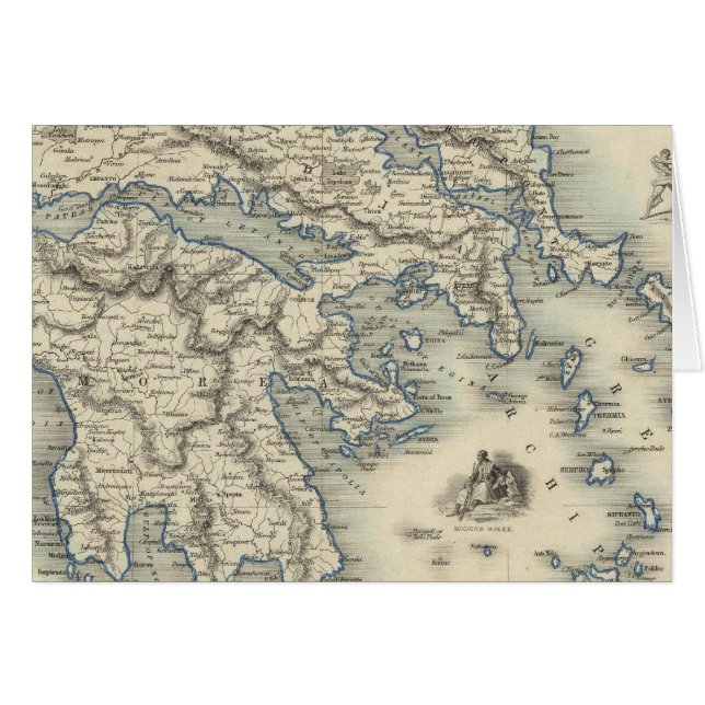 Grèce avec des cartes inset de Corfou et Stampalia (Devant horizontal)