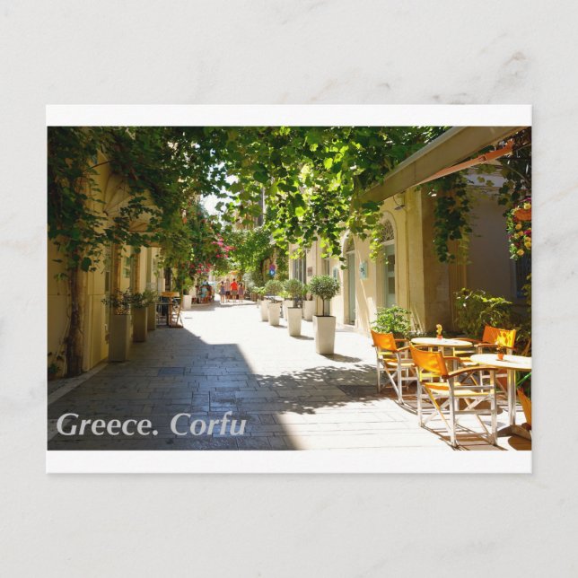 Grèce Corfou Street, Carte postale (Devant)