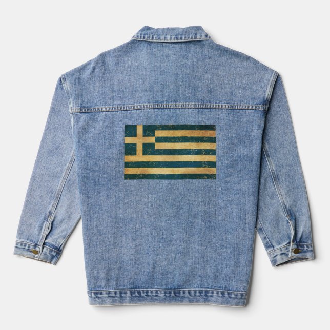 Grèce Drapeau Vintage Grunge Femmes (Verso)