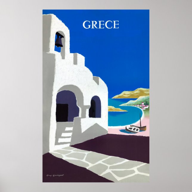Grèce Poster Vintage voyage restauré (Devant)