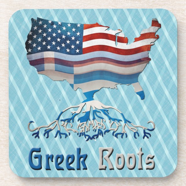 Grèce Racines Carte Dessous de verre Cork américai (Devant)