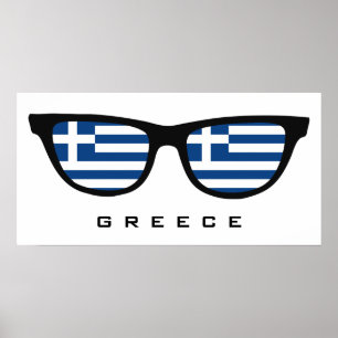 Grèce Shades texte personnalisé & affiche couleur