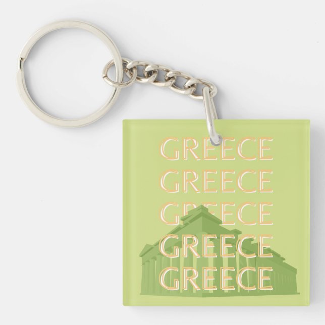 Grèce Travel Art, Summer Travel Art, Green (Devant)
