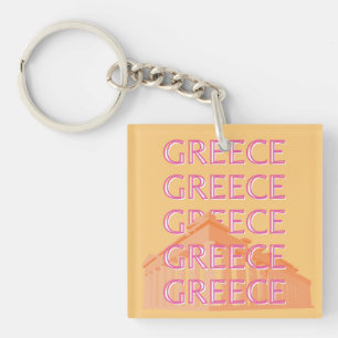 Grèce Travel Art, Summer Travel Art, Orange