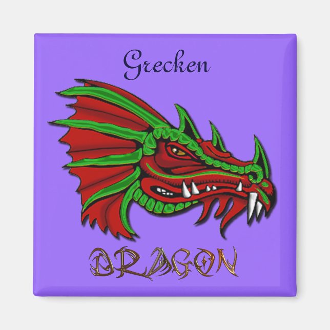 Grecken der Mystischen Drachenfantasy-Kunst Magnet (Vorne)
