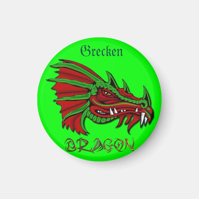 Grecken der Mystischen Drachenfantasy-Kunst Magnet (Vorne)