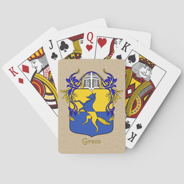 Greco Heraldic Shield und Mantle Spielkarten (Rückseite)