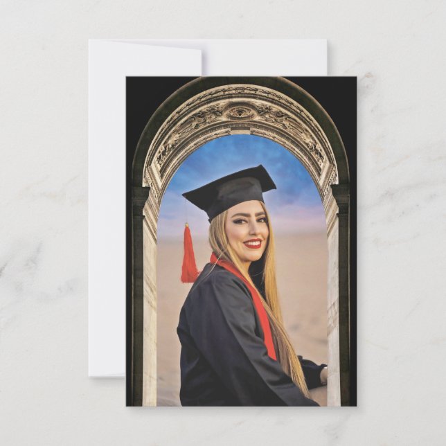 Greco-Roman Arch Graduation Party invite Enclosure (Vorderseite)