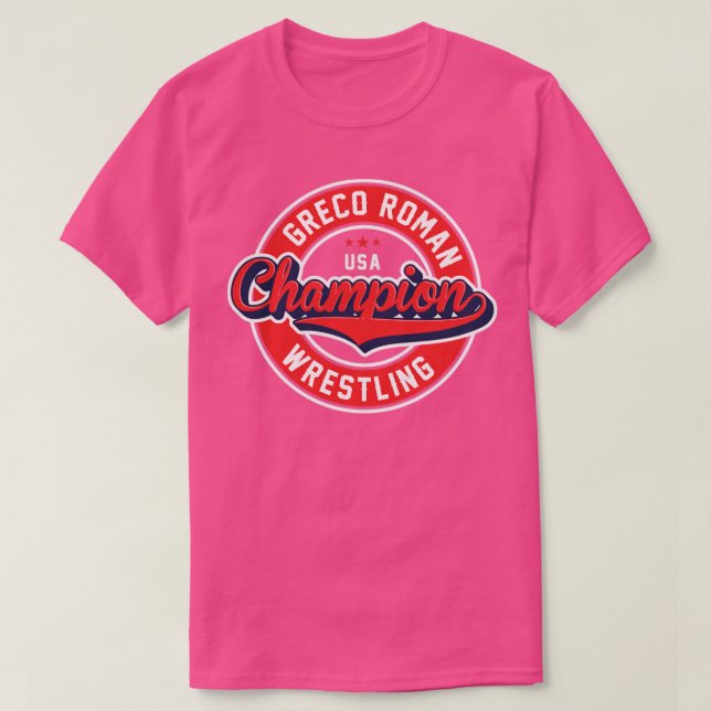 Greco Roman Wrestling Champion Freestyle Wrestler T-Shirt (Design vorne)