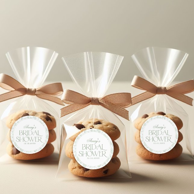 Gree Toile Vintages Brautparty Runder Aufkleber (Von Creator hochgeladen)