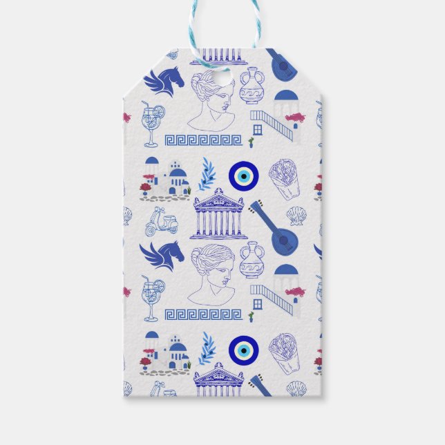 Greece Blue and White Geschenkanhänger (Vorderseite)