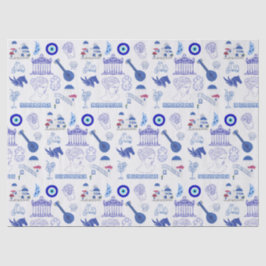 Greece Blue and White Seidenpapier