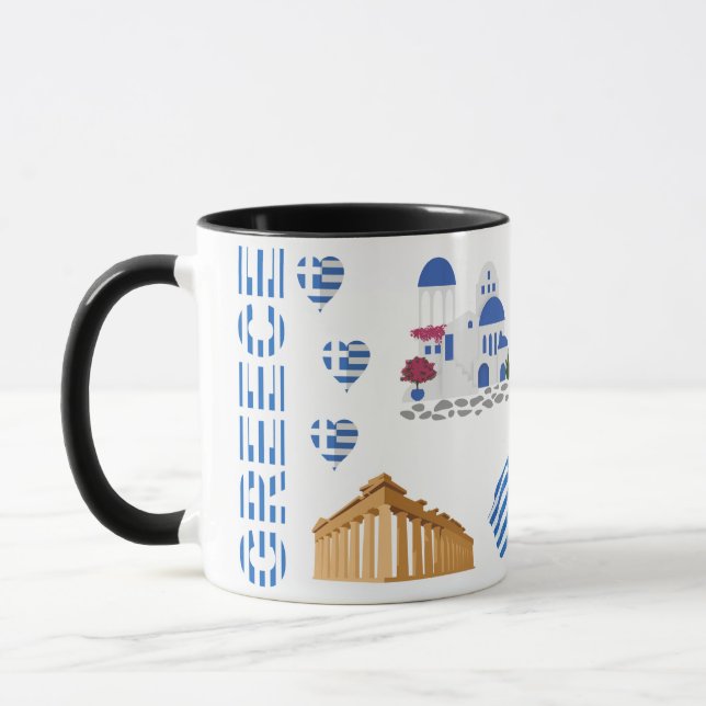 Greece Coffee Cup, Perfect Gift for Travel mug (Gauche)