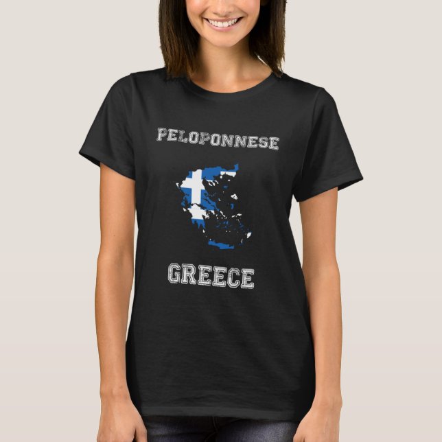 Greece Distressed Flag Peloponnese Pride T-Shirt (Vorderseite)