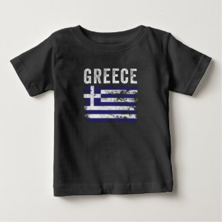 Greece Flag Distressed - Greek Flag Baby T-shirt