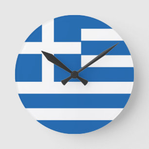 Greece Flag Runde Wanduhr