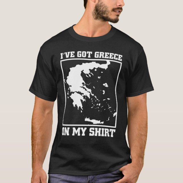 Greece Map  For Europe Greek Pun  Men Women T-Shirt (Vorderseite)