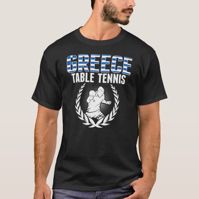 Greece Table Tennis  Greek Ping Pong Supporter Spo T-Shirt (Vorderseite)