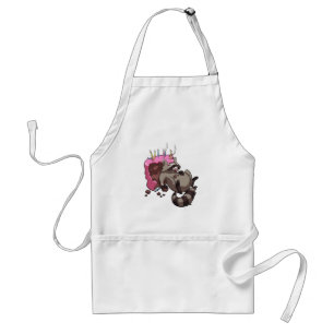 Greedy Raccoon Full of Birthday Cake Cartoon Schürze