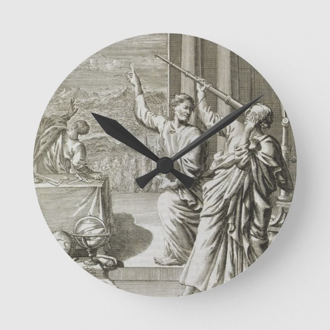 Greek Astronomer Studying the Stars Runde Wanduhr (Vorderseite)
